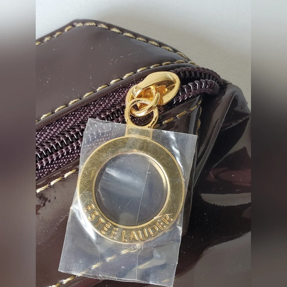 Estée Lauder | Dark Burgundy/Brown Travel Cosmetics Makeup Pouch NWOT